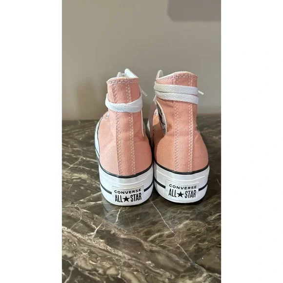 Converse Chuck Taylor All Star Platform High Top Sneakers Peach Canvas Womens  8 - Picture 4 of 6